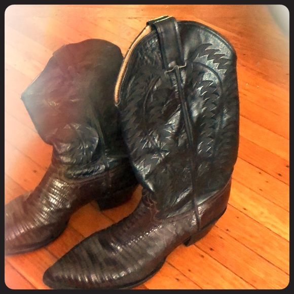 Leather cowboy boots - Picture 1 of 4
